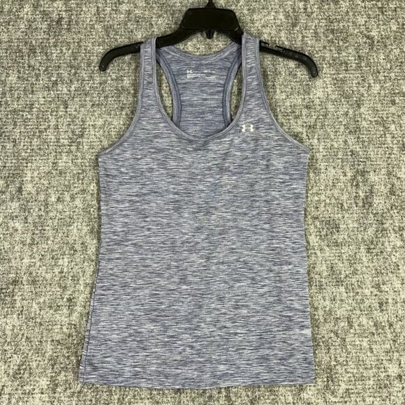 Under Armour Tank Top Women's Small Metallic Gray Loose Scoop Neck Activewear - Picture 1 of 6